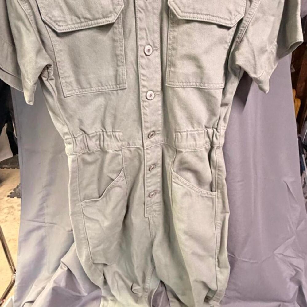 Free-people Women's Grey and Green Jumpsuit